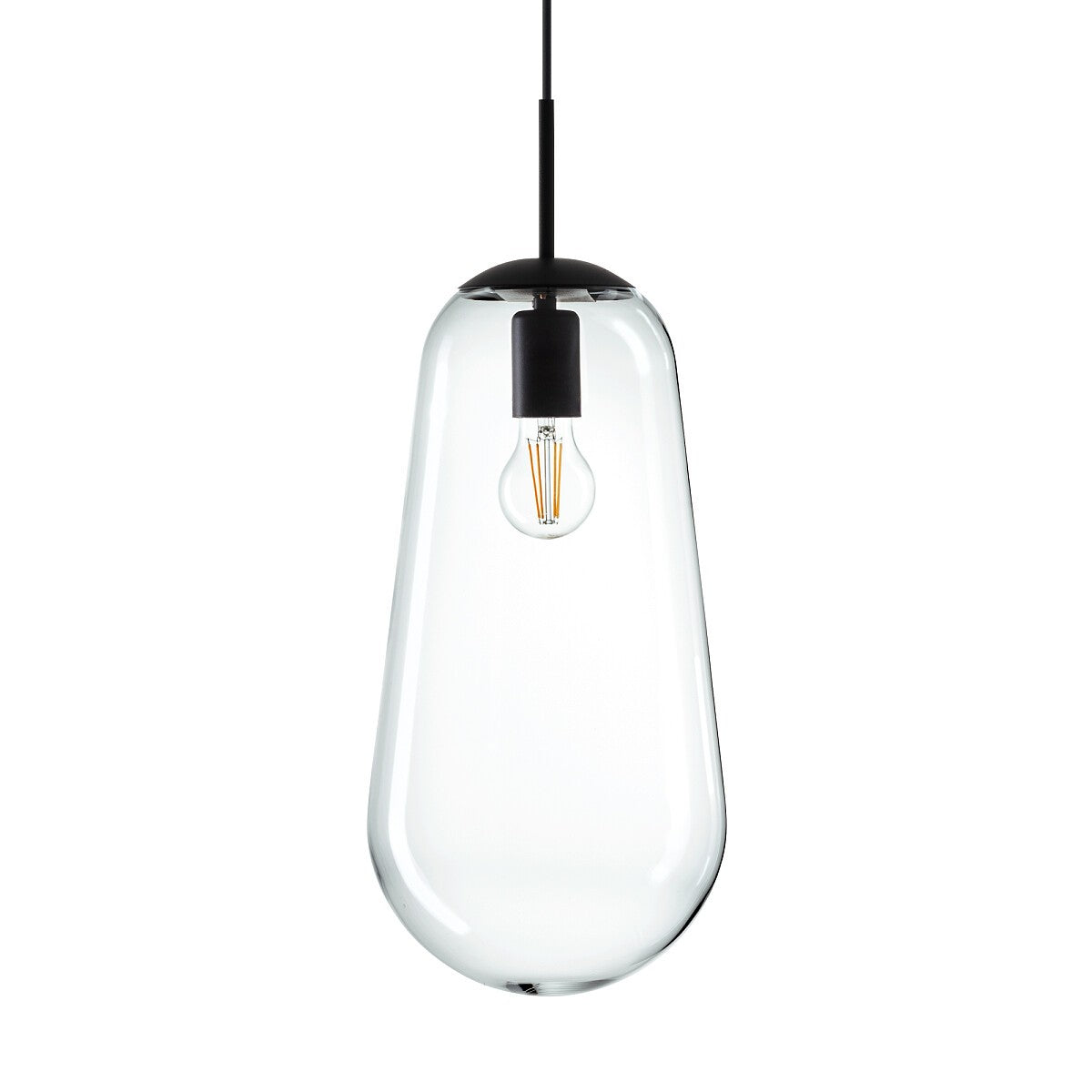 Nowodvorski Klosz / Oprawa CAMELEON PEAR L - Szkło - Transparentny I 10328 - lampa włączona
