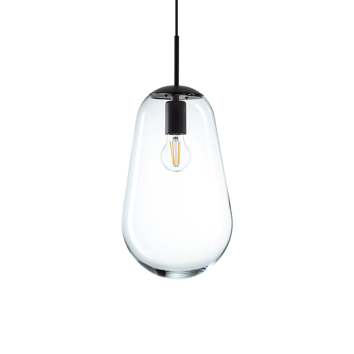 Nowodvorski Klosz / Oprawa CAMELEON PEAR M - Szkło - Transparentny I 10330 - lampa włączona