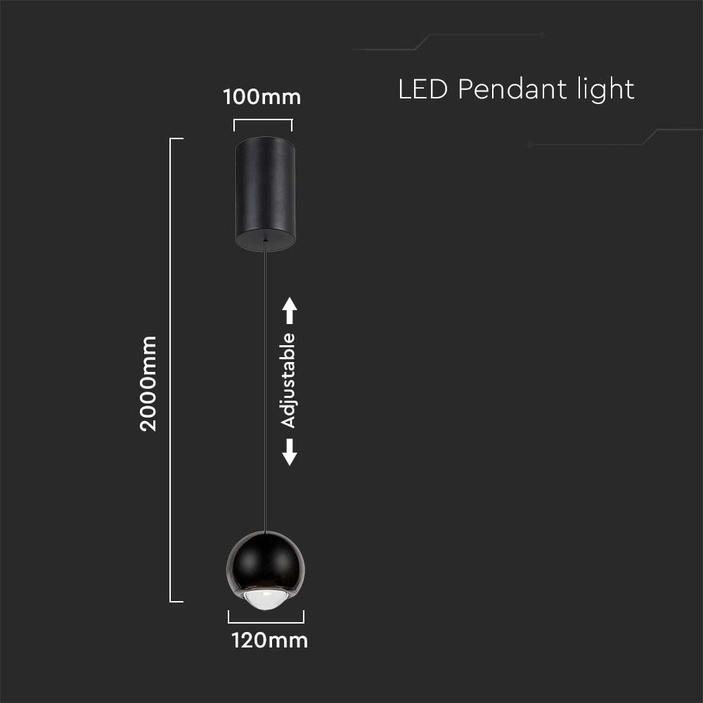 5W Sufitowa lampa LED / Barwa: 3000K / Obudowa: Czarna