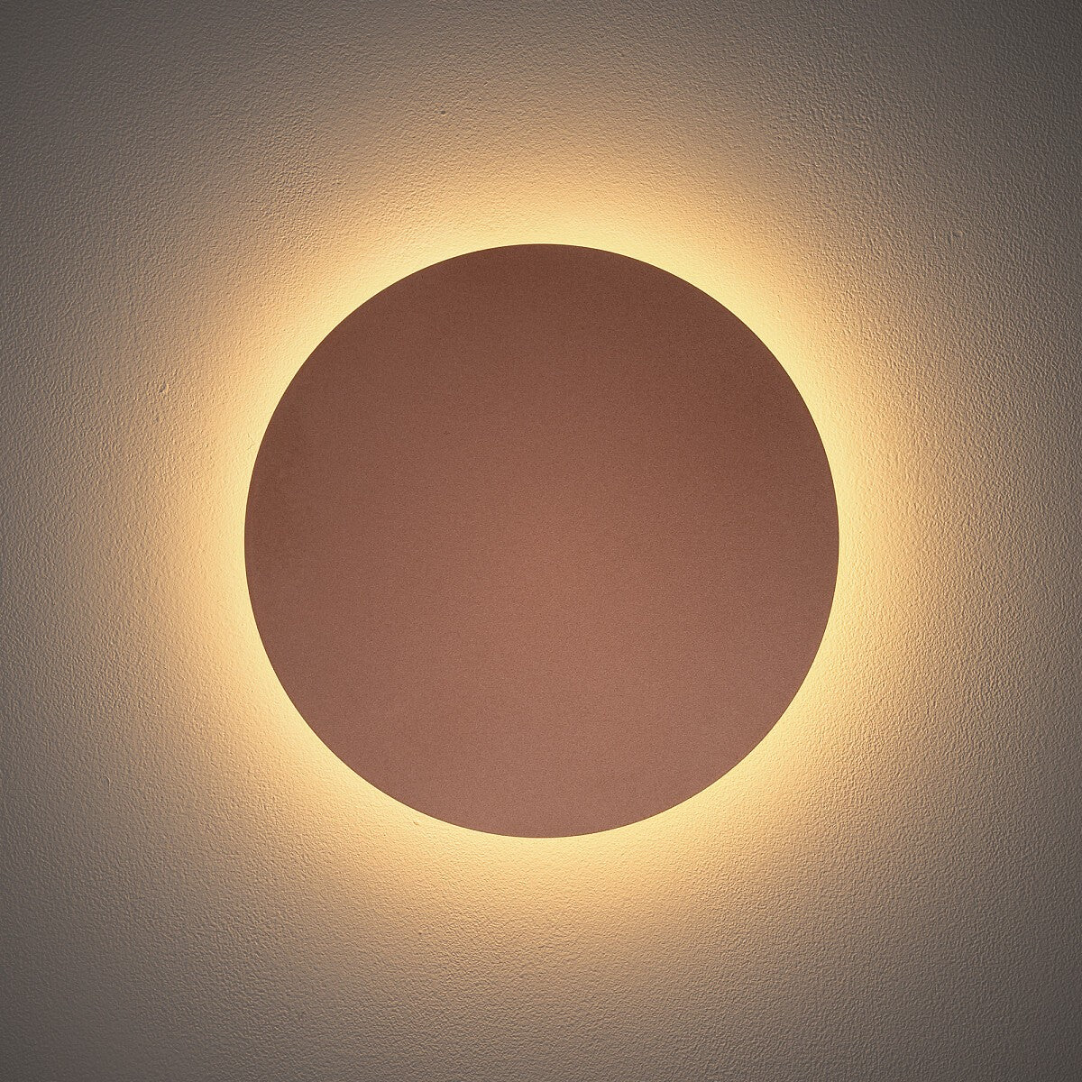 Nowodvorski Kinkiet RING LED M 10W 50/60Hz - Stal lakierowana - Satynowa miedź 10347 - lampa włączona