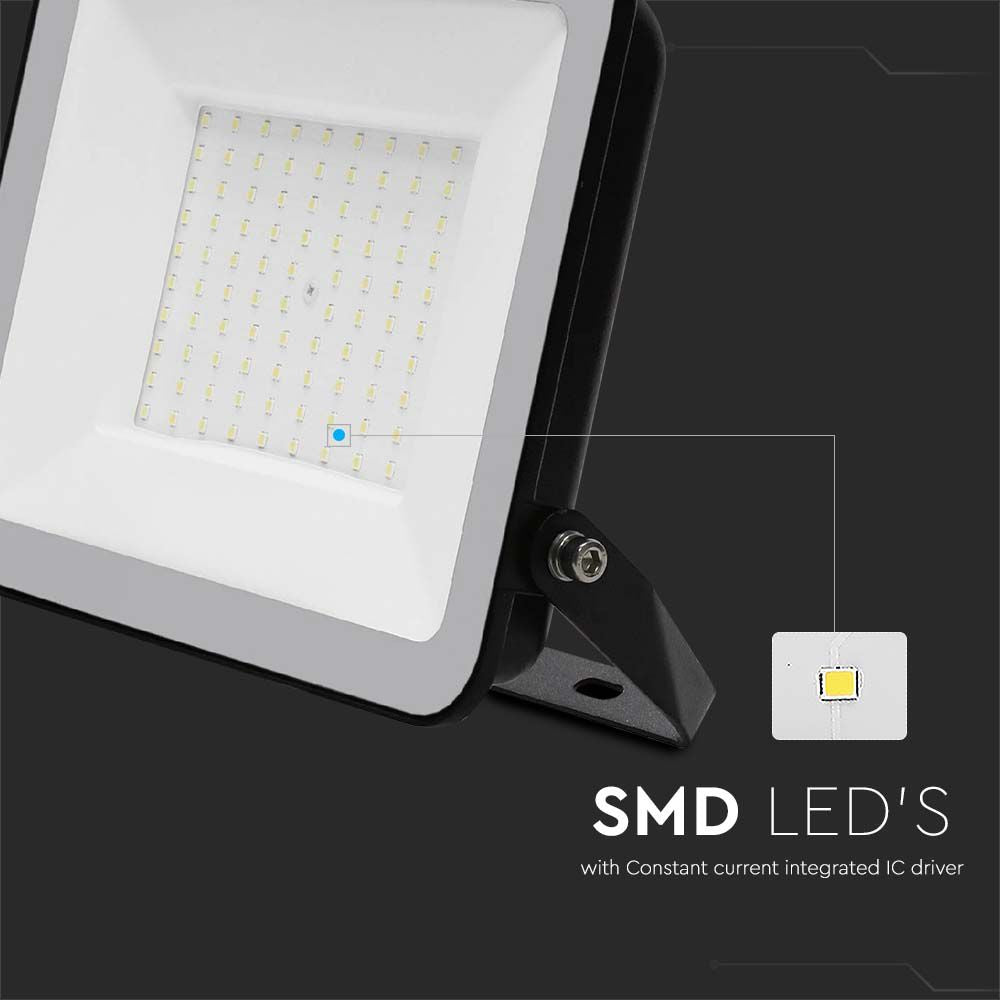 100W Naświetlacz SMD LED / Chip Samsung / Barwa: 6500K / Obudowa: Czarna