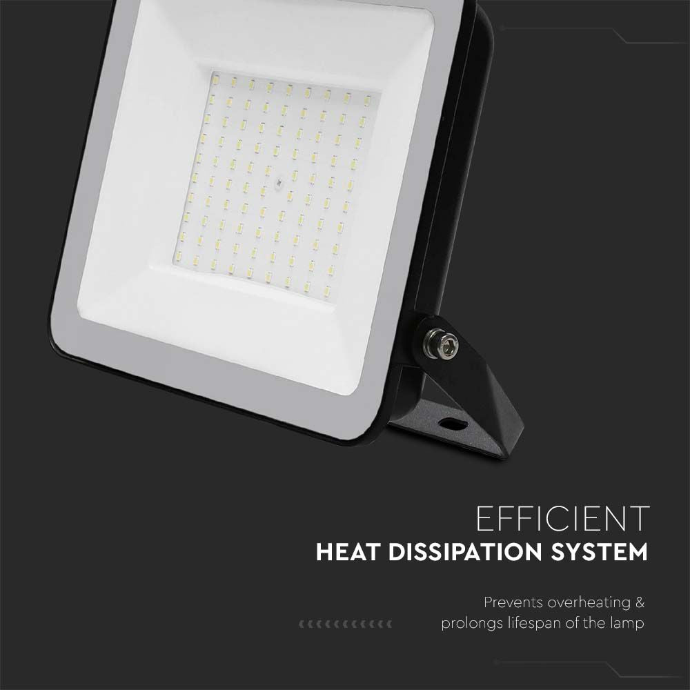 100W Naświetlacz SMD LED / Chip Samsung / Barwa: 6500K / Obudowa: Czarna