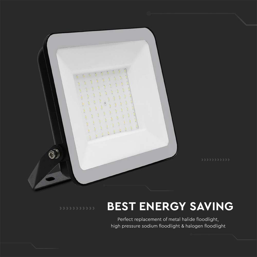 100W Naświetlacz SMD LED / Chip Samsung / Barwa: 6500K / Obudowa: Czarna