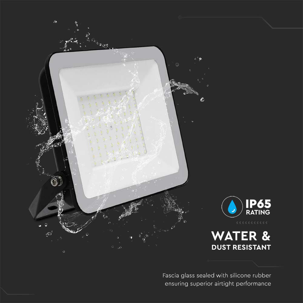 100W Naświetlacz SMD LED / Chip Samsung / Barwa: 6500K / Obudowa: Czarna