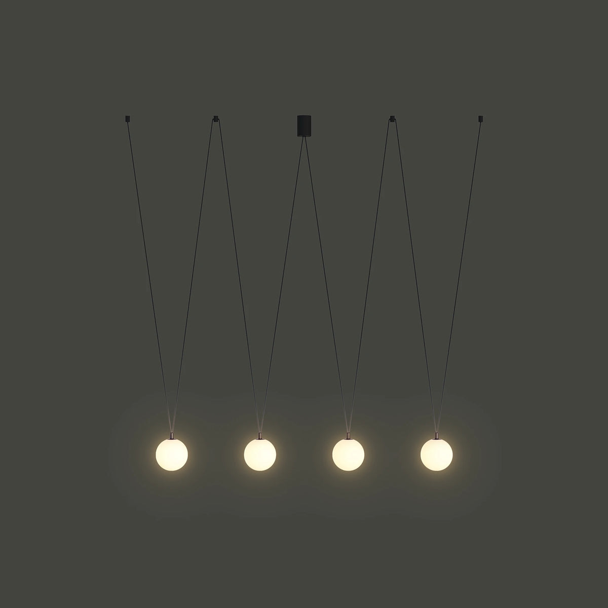Nowodvorski Lampa wisząca SLING 12W only LED 50/60Hz - Szkło - Czarny I 10354 - lampa włączona
