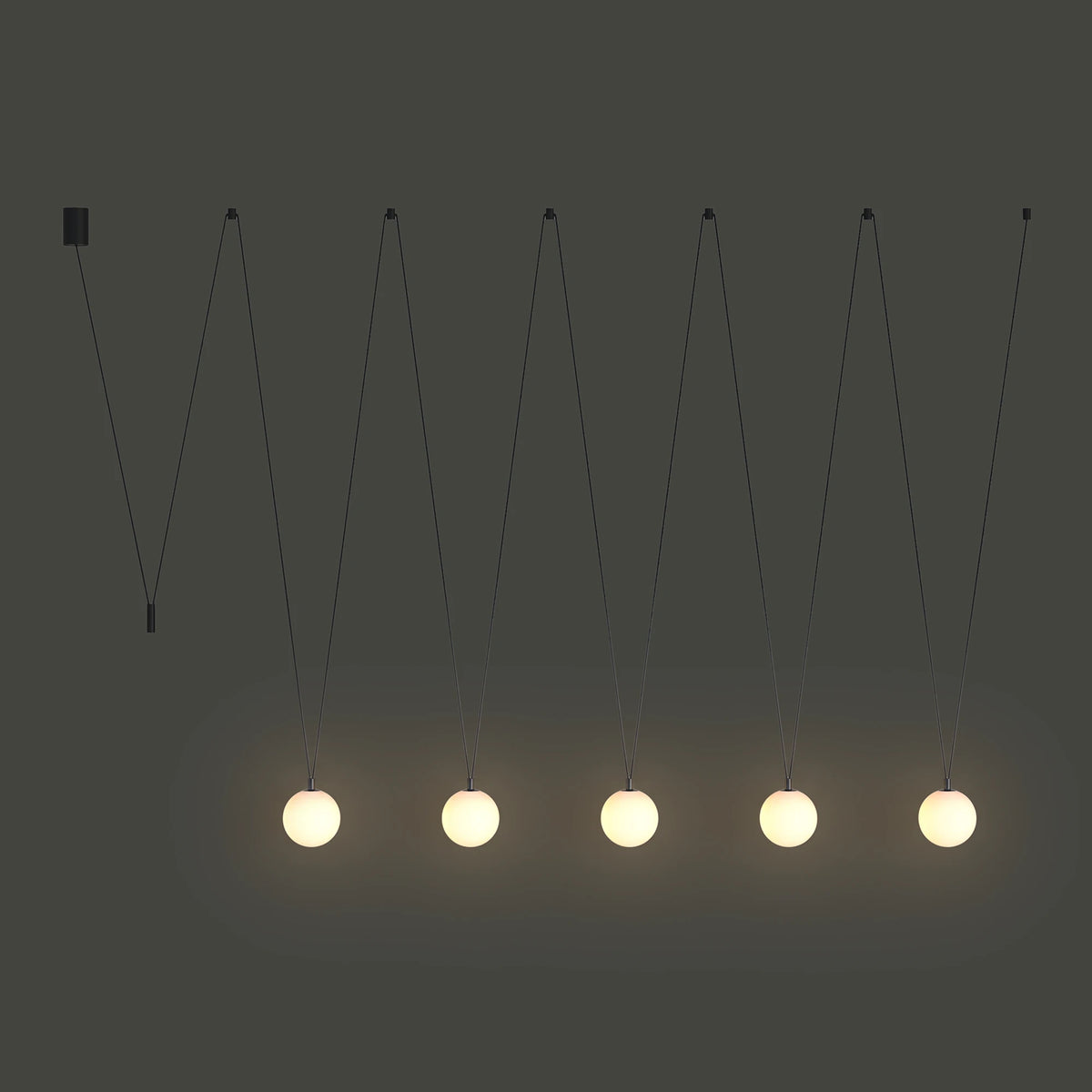Nowodvorski Lampa wisząca SLING 12W only LED 50/60Hz - Szkło - Czarny II 10355 - lampa włączona