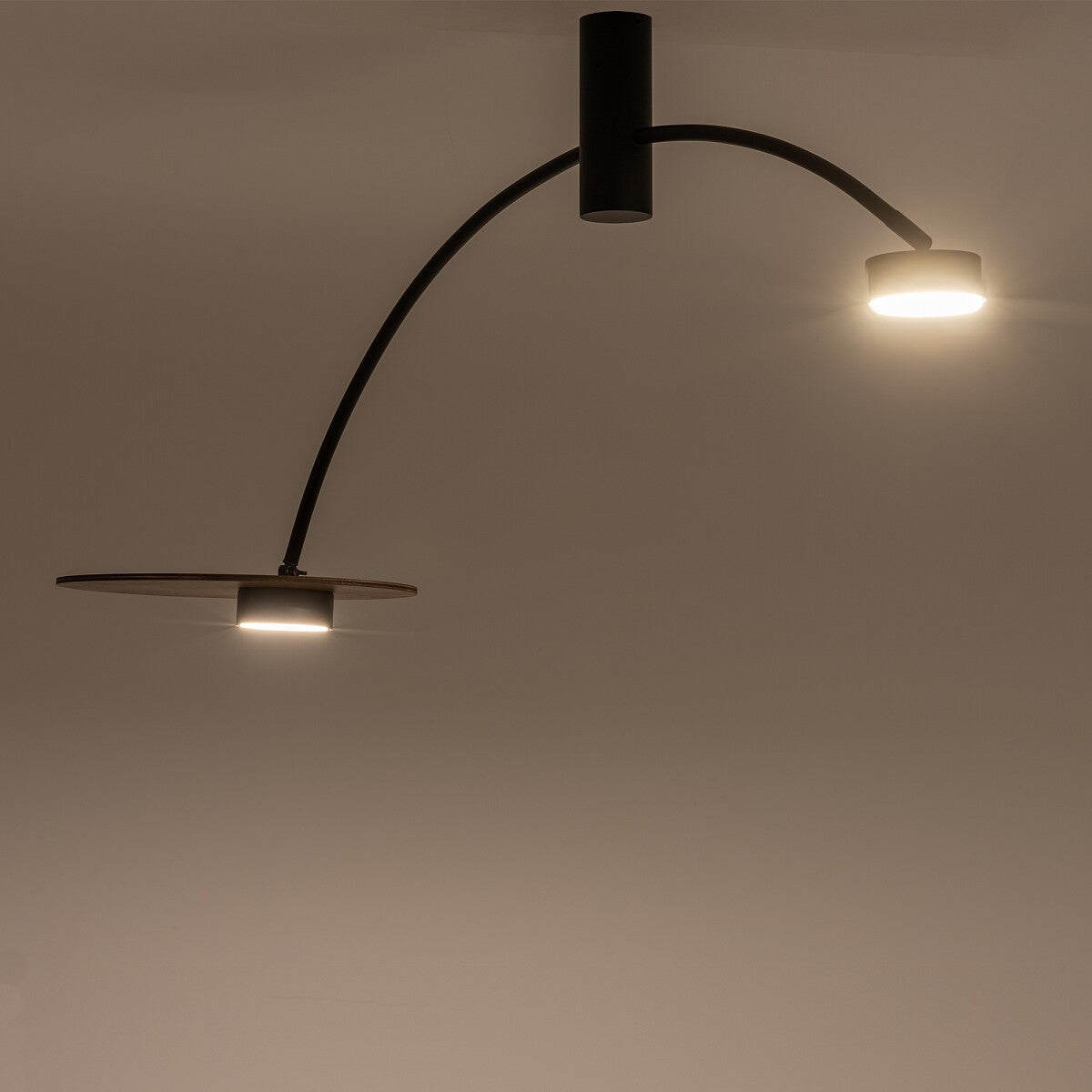 Nowodvorski Lampa przysufitowa HEFT 12W only LED 50/60Hz - Stal lakierowana - Czarny 10356 - lampa włączona