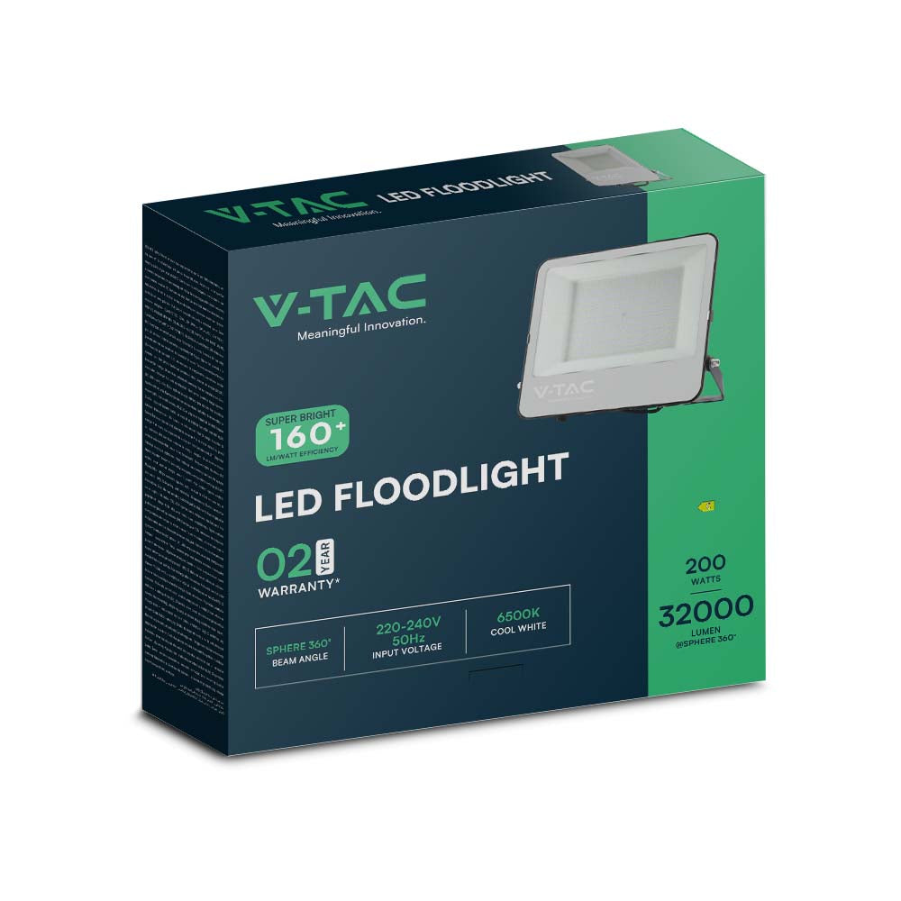 200W Naświetlacz LED SMD / Barwa:6500K / Obudowa: Czarna / Skuteczność 160lm/W