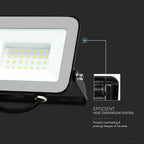30W Naświetlacz LED SMD / Chip SAMSUNG / Barwa: 4000K / Obudowa: Czarna / Przewód: 1m