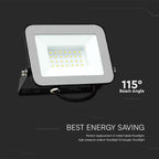 30W Naświetlacz LED SMD / Chip SAMSUNG / Barwa: 4000K / Obudowa: Czarna / Przewód: 1m