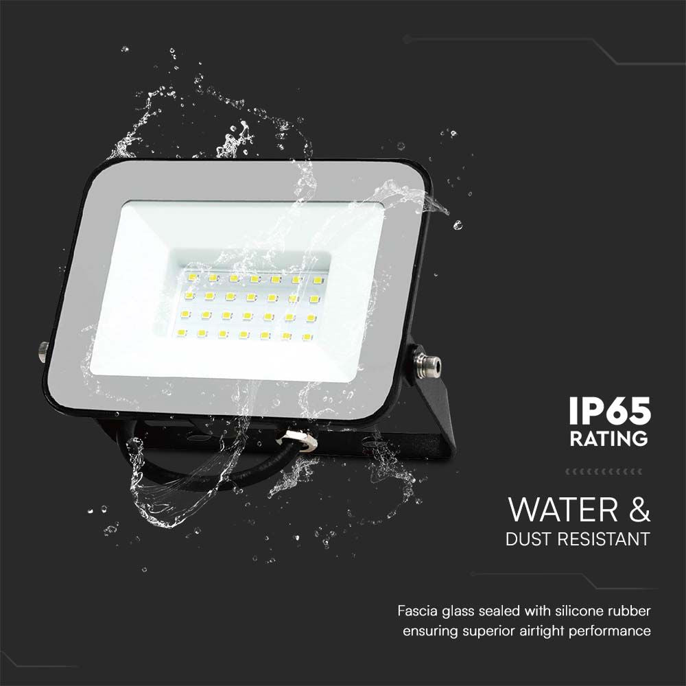 30W Naświetlacz LED SMD / Chip SAMSUNG / Barwa: 4000K / Obudowa: Czarna / Przewód: 1m
