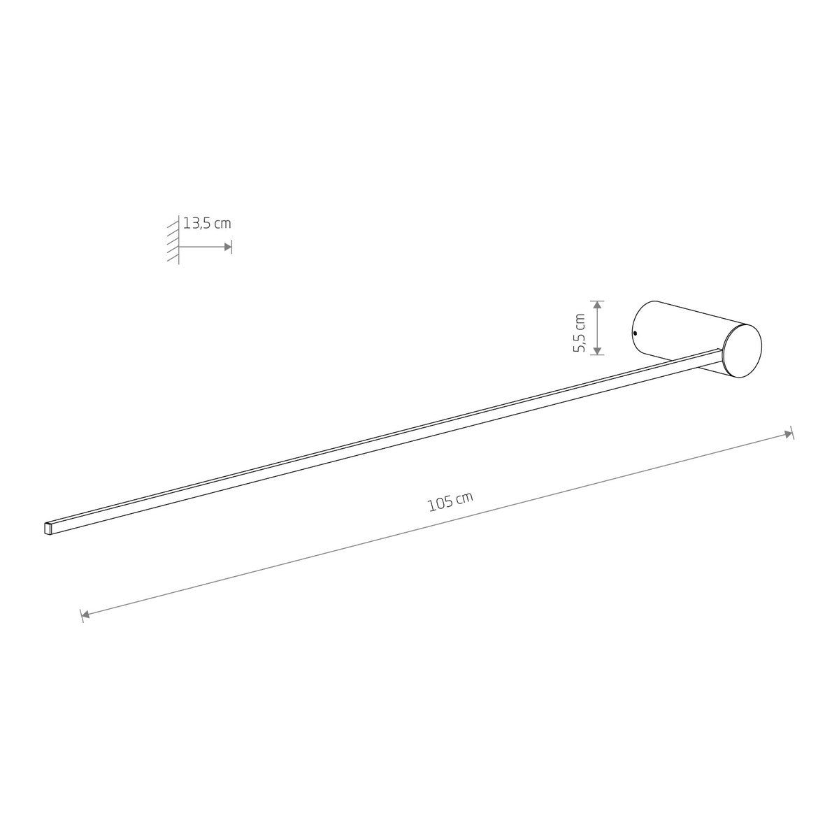 Nowodvorski Kinkiet ARM LED L 14W 50/60Hz 520lm - Aluminium lakierowane - Czarny 10367