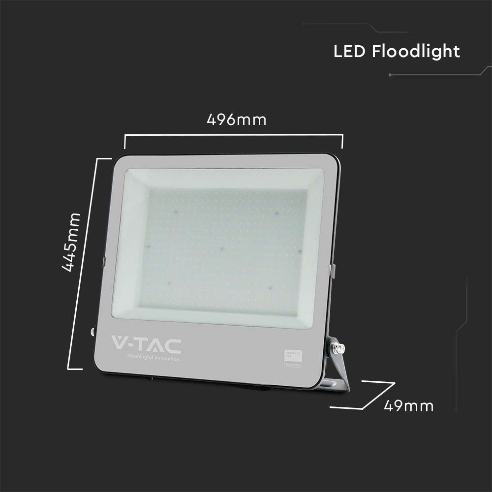 300W Naświetlacz SMD LED / Chip Samsung / Przewód: 1m / Barwa: 4000K / Obudowa: Czarna / Skuteczność 135lm/w