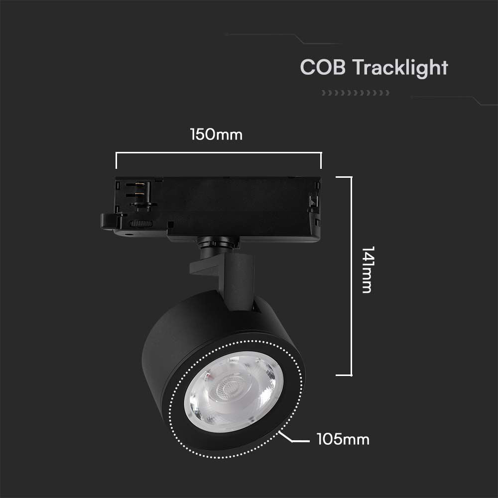 30W Lampa LED na szynoprzewód / Barwa: 3w1 / Obudowa: Czarna