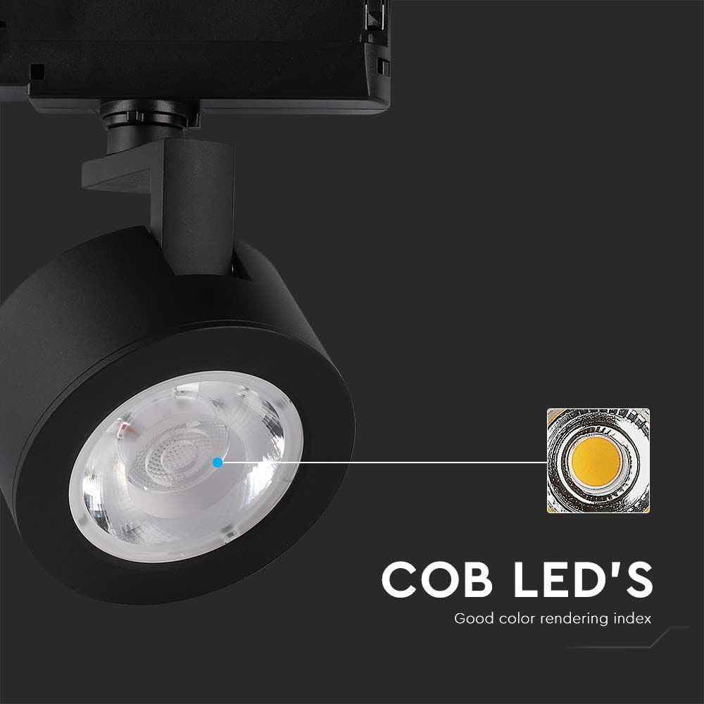 30W Lampa LED na szynoprzewód / Barwa: 3w1 / Obudowa: Czarna