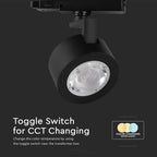 30W Lampa LED na szynoprzewód / Barwa: 3w1 / Obudowa: Czarna