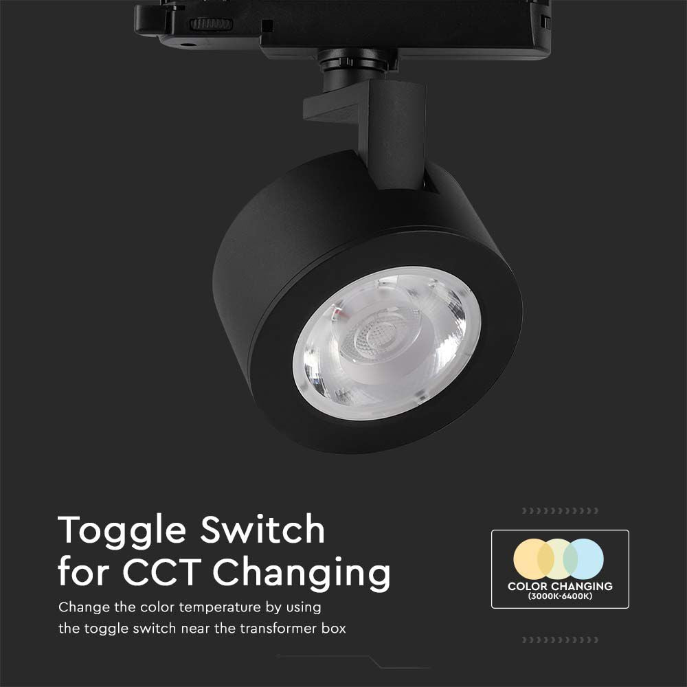 30W Lampa LED na szynoprzewód / Barwa: 3w1 / Obudowa: Czarna