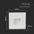 3W Oprawa Schodowa LED / Barwa: 3000K / Obudowa: Biała