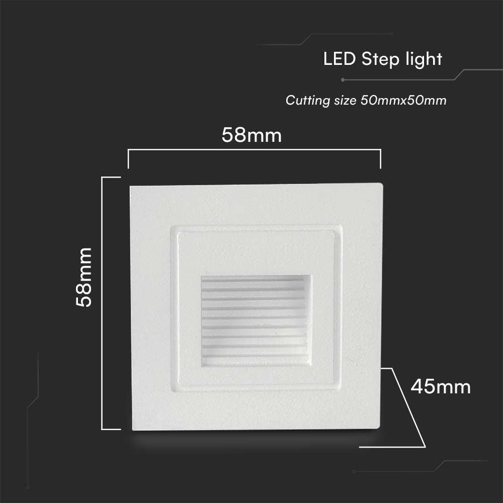 3W Oprawa Schodowa LED / Barwa: 3000K / Obudowa: Biała