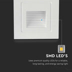 3W Oprawa Schodowa LED / Barwa: 3000K / Obudowa: Biała