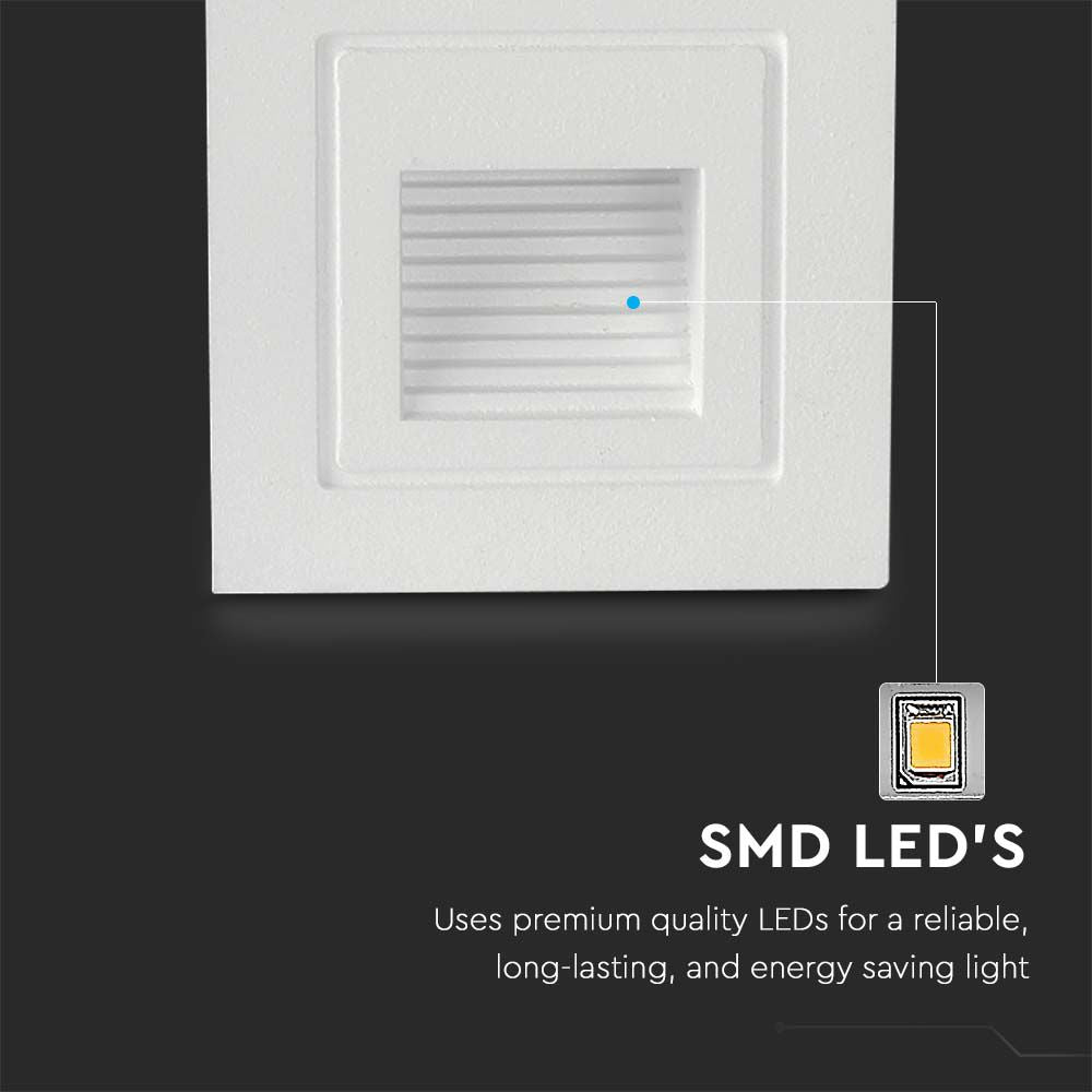 3W Oprawa Schodowa LED / Barwa: 3000K / Obudowa: Biała