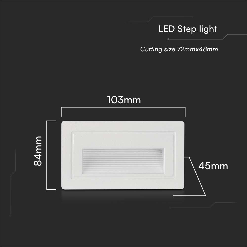 3W Oprawa Schodowa LED / Barwa: 3000K / Obudowa: Biała