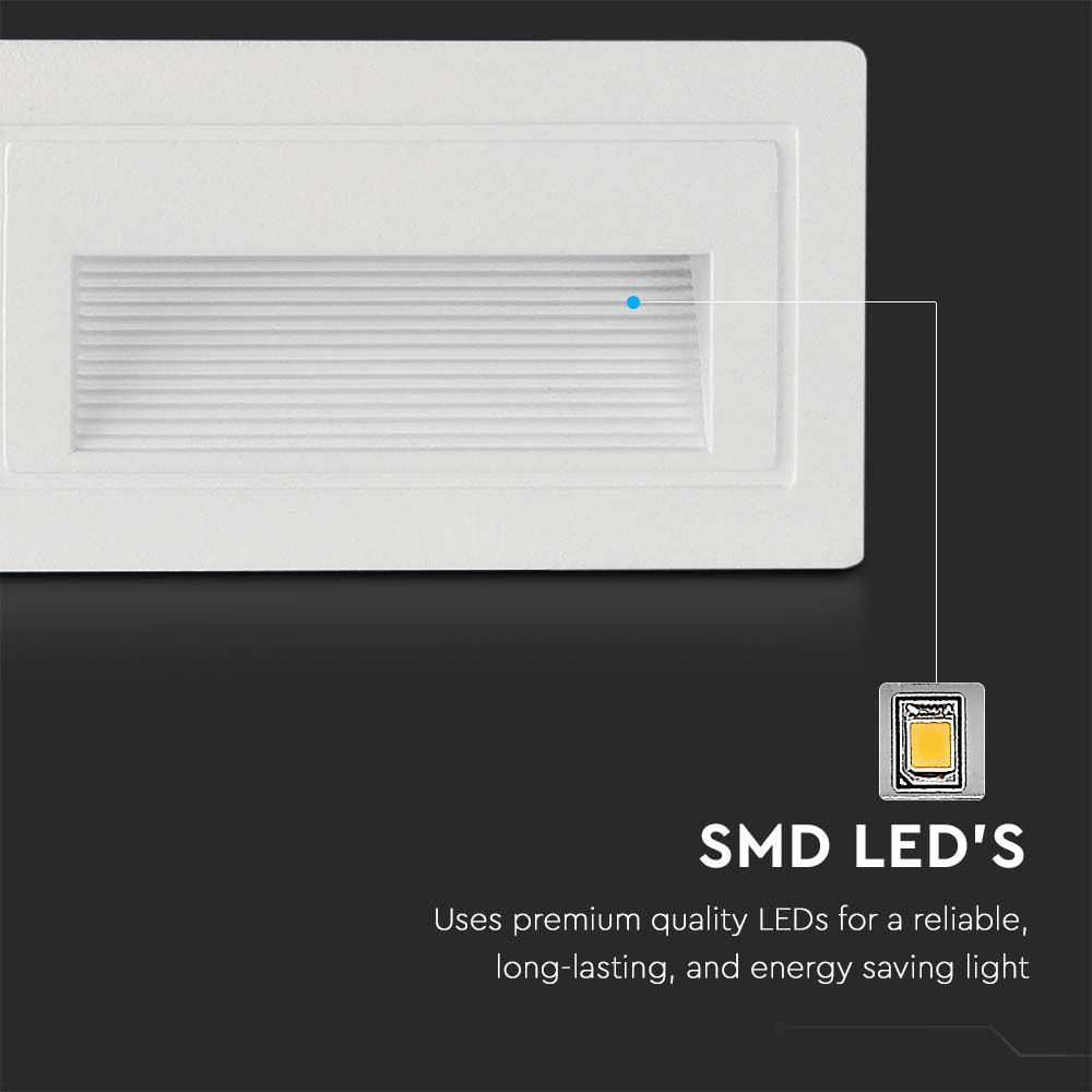 3W Oprawa Schodowa LED / Barwa: 3000K / Obudowa: Biała