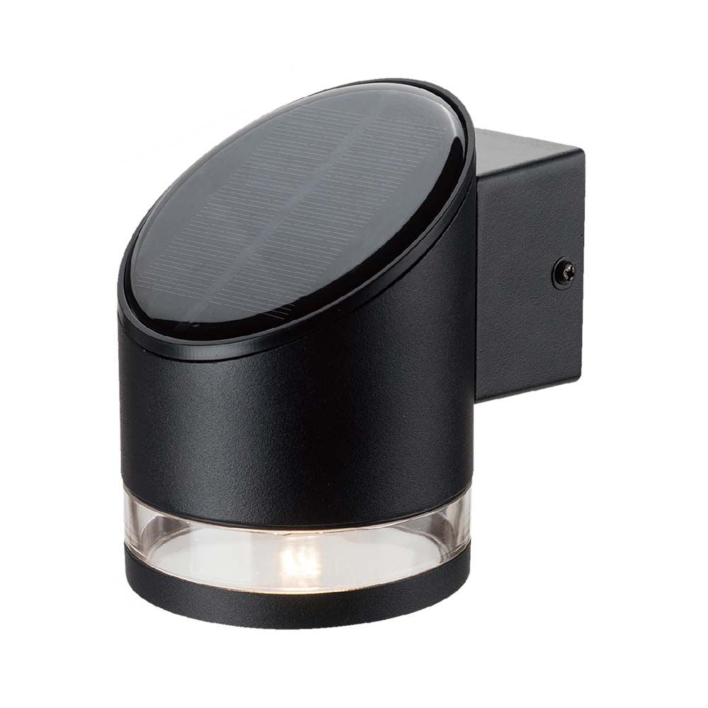 1W Lampa Ścienna LED SMD solarna / Barwa: 3000K / Obudowa: Czarna