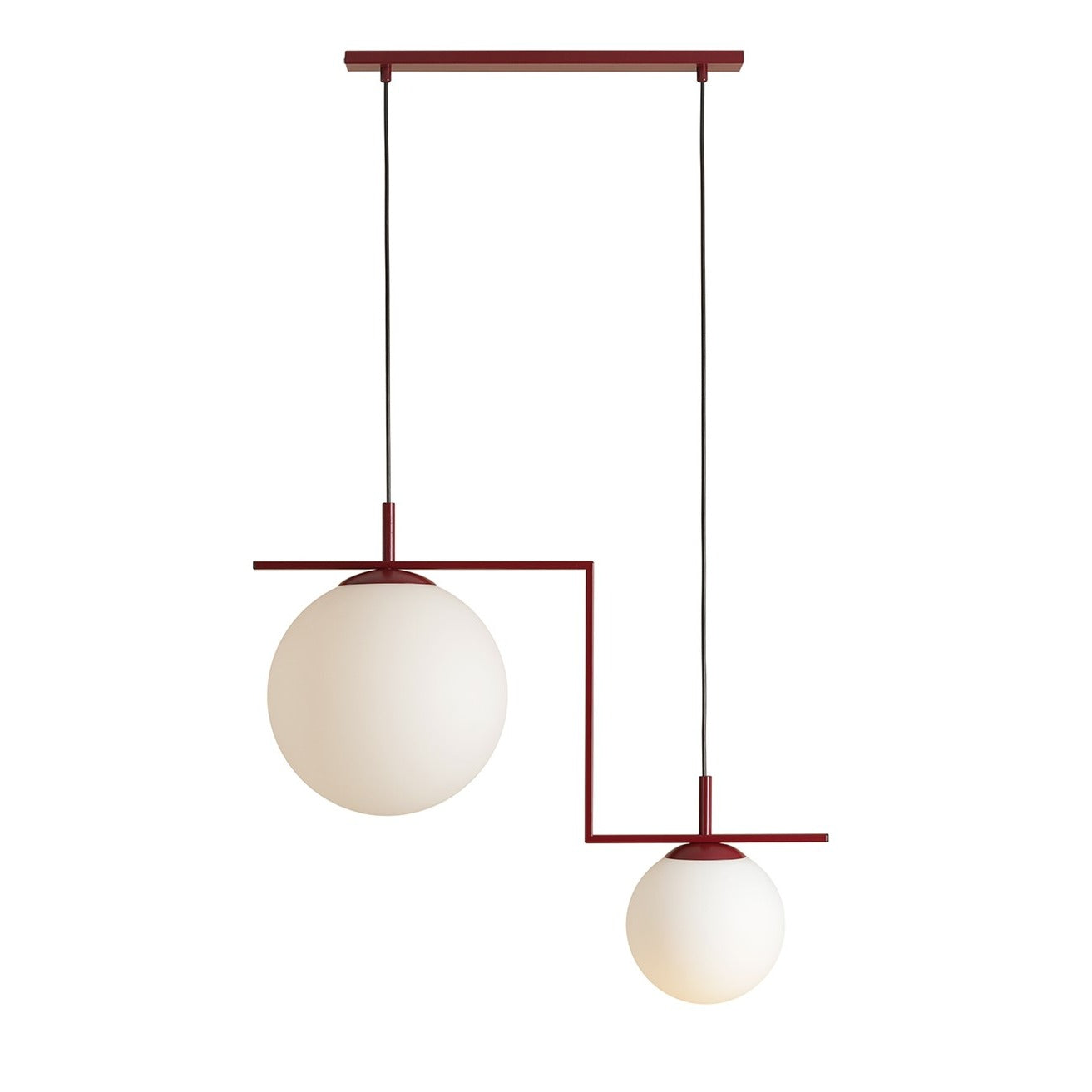 Aldex Lampa Wisząca Zac 2 Red Wine Matte - Metal / szkło - Bordowy 1038H15_2