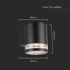 1W Lampa Ścienna LED SMD solarna z czujnikiem mikrofalowym / Barwa: 3000K