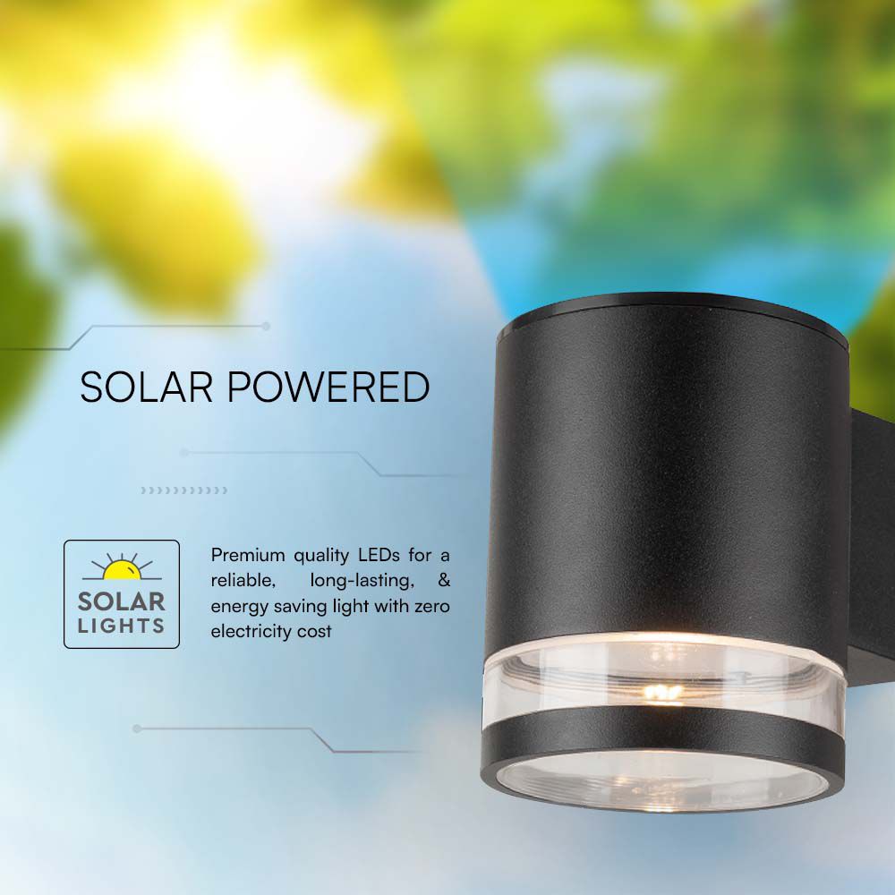 1W Lampa Ścienna LED SMD solarna z czujnikiem mikrofalowym / Barwa: 3000K