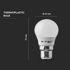 5.5W G45 Żarówka LED / Chip SAMSUNG / Barwa:3000K / Trzonek:B22