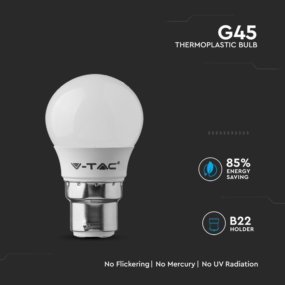 5.5W G45 Żarówka LED / Chip SAMSUNG / Barwa:3000K / Trzonek:B22