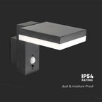 5.5W Lampa ścienna LED SMD solarna z czujnikiem PIR / Barwa: 3000K / Kształt: Kwadratowa
