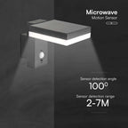 5.5W Lampa ścienna LED SMD solarna z czujnikiem PIR / Barwa: 3000K / Kształt: Kwadratowa
