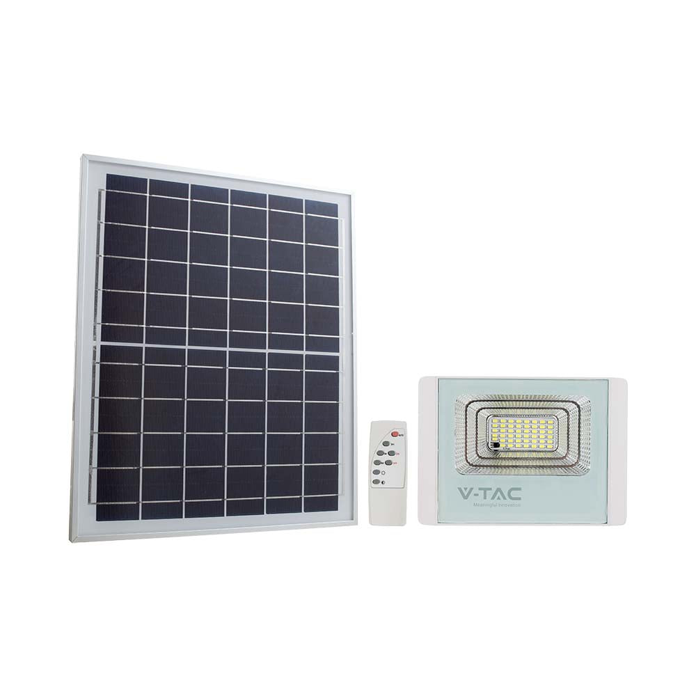 12W Naświetlacz LED z panelem solarnym / Barwa: 4000K / Obudowa: Biała