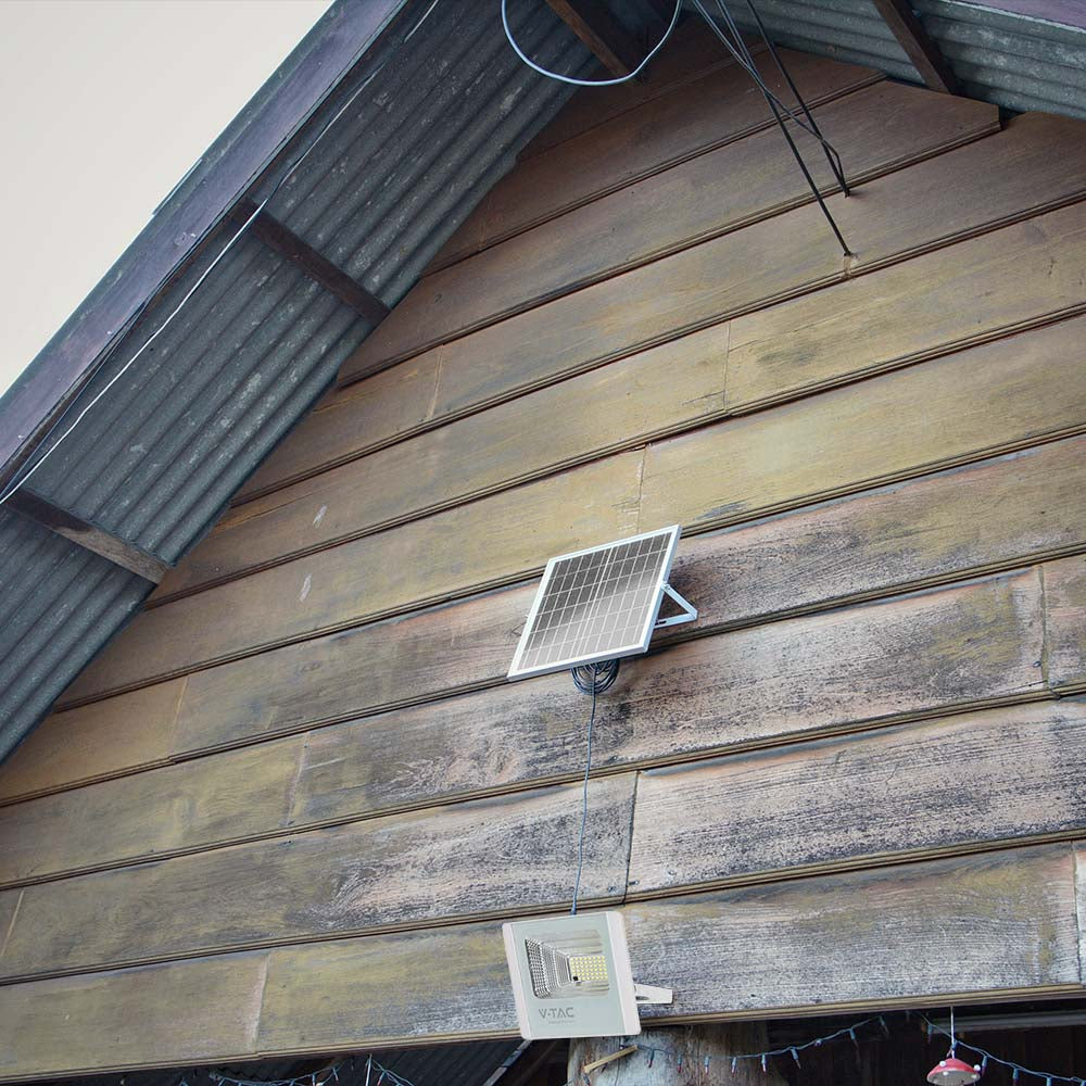 16W Naświetlacz LED z panelem solarnym / Barwa: 4000K / Obudowa: Biała