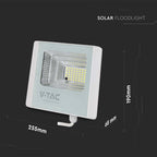 16W Naświetlacz LED z panelem solarnym / Barwa: 6000K / Obudowa: Biała