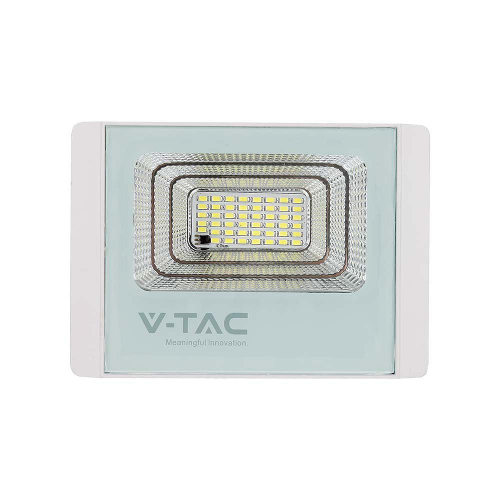 16W Naświetlacz LED z panelem solarnym / Barwa: 6000K / Obudowa: Biała