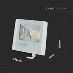20W Naświetlacz LED z panelem solarnym / Barwa: 4000K / Obudowa: Biała