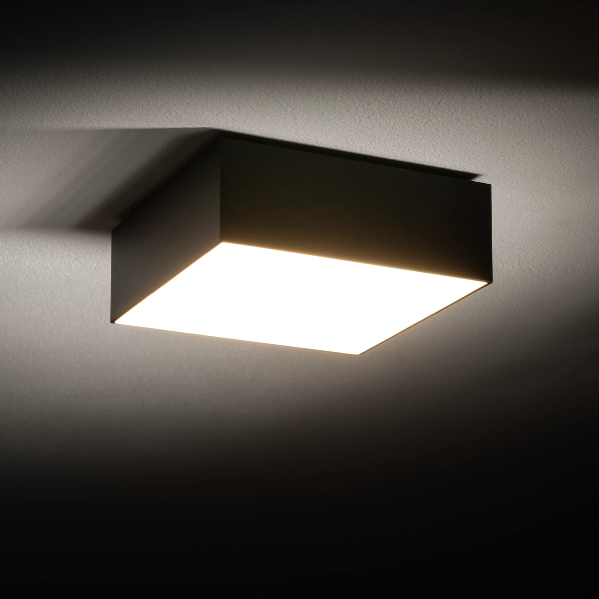 Nowodvorski Plafon LID SQUARE LED 15W 50/60Hz - Tworzywo sztuczne - Czarny I 10424 - lampa włączona