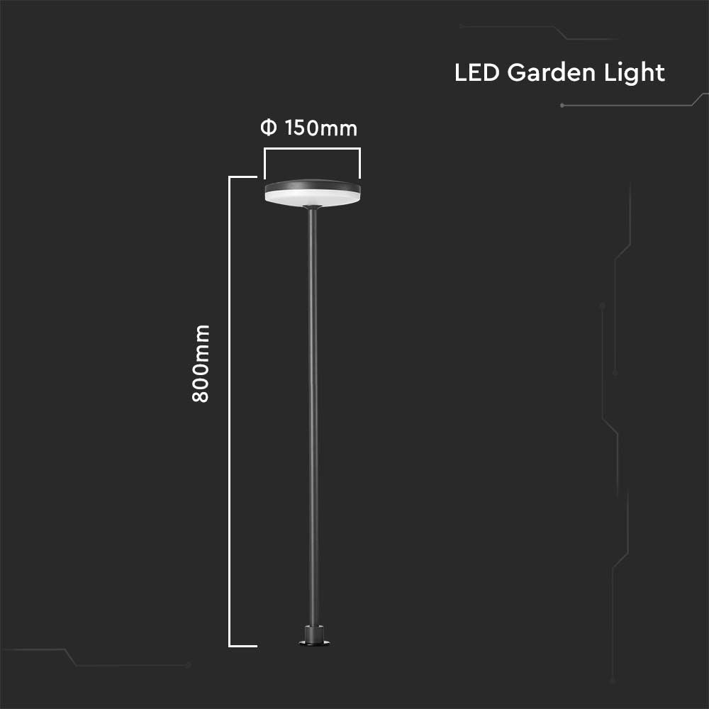 12W Słupek ogrodowy LED (D150*H800) / Barwa: 4000K / Obudowa: Antracyt