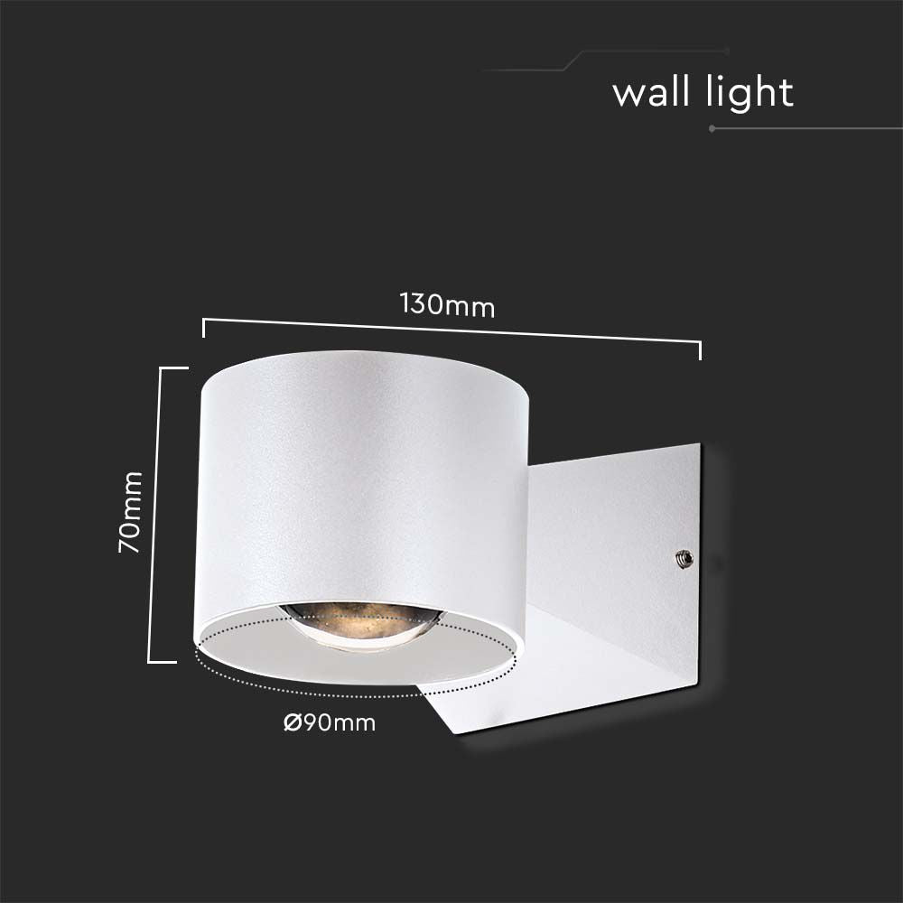 5W Lampa Ścienna LED / Barwa: 3000K / Obudowa: Biała