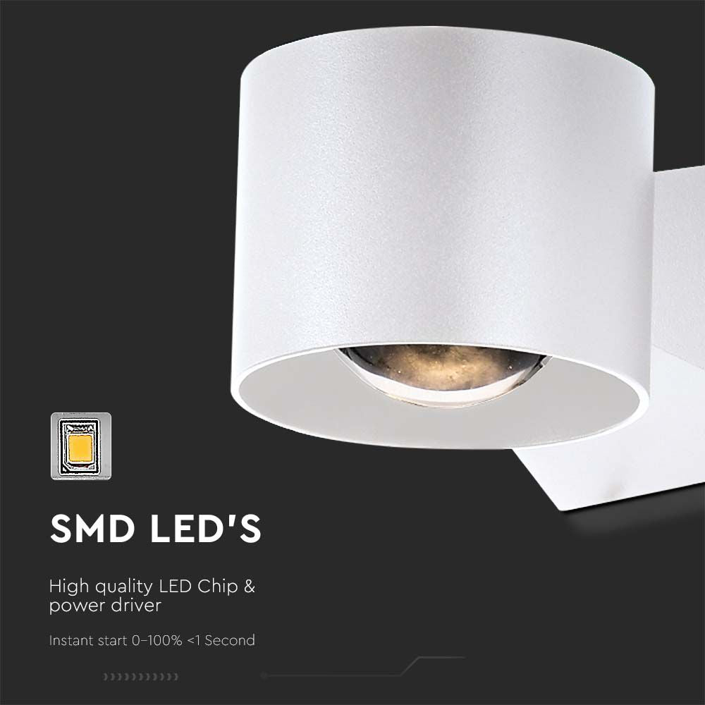 5W Lampa Ścienna LED / Barwa: 3000K / Obudowa: Biała