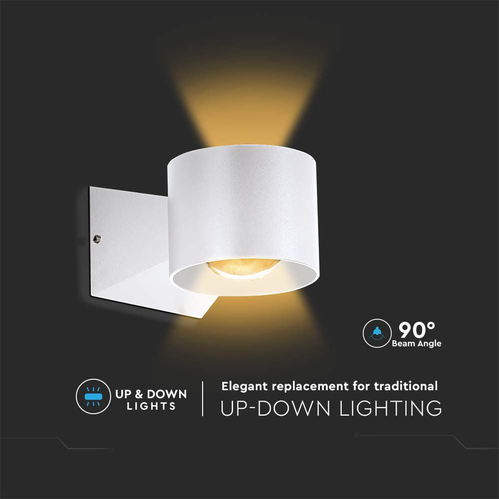 5W Lampa Ścienna LED / Barwa: 3000K / Obudowa: Biała