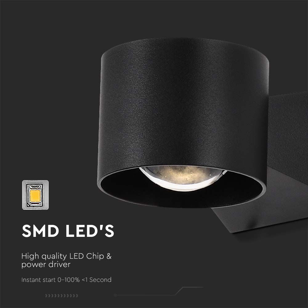 5W Lampa Ścienna LED / Barwa: 3000K / Obudowa: Czarna