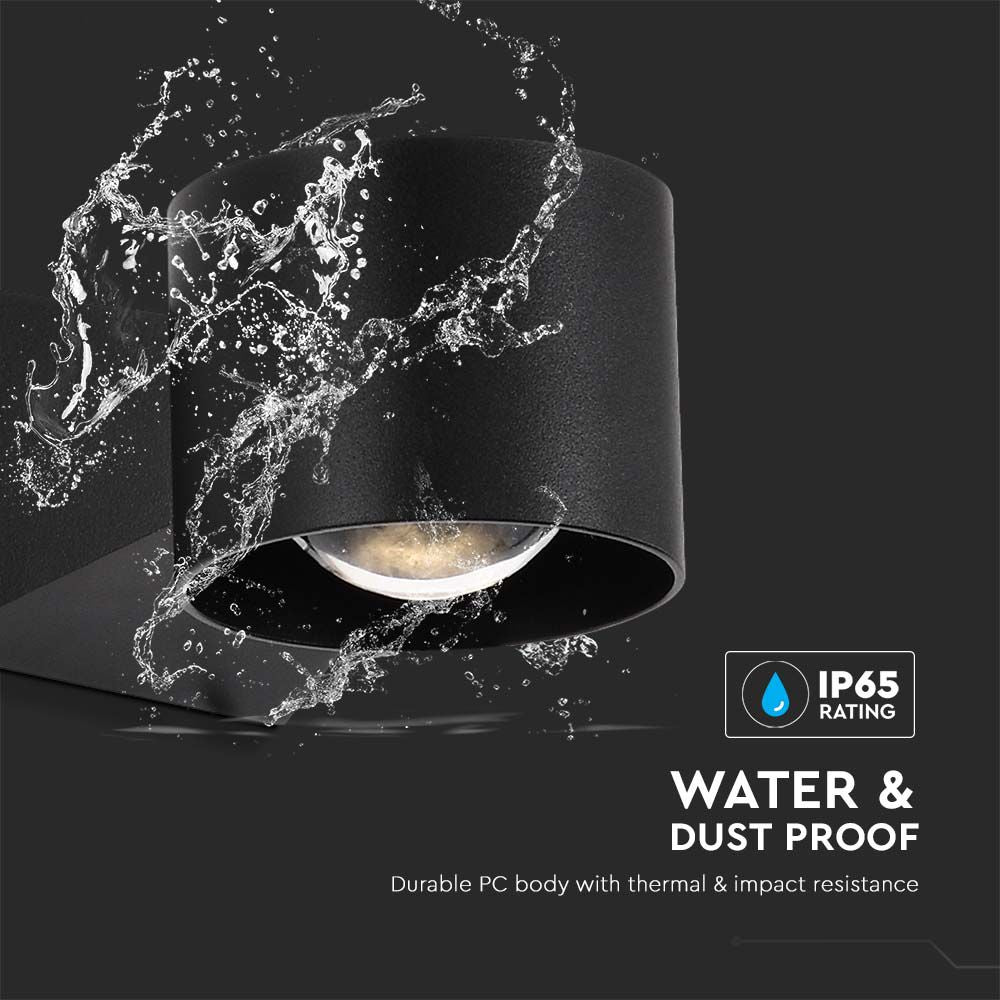 5W Lampa Ścienna LED / Barwa: 3000K / Obudowa: Czarna