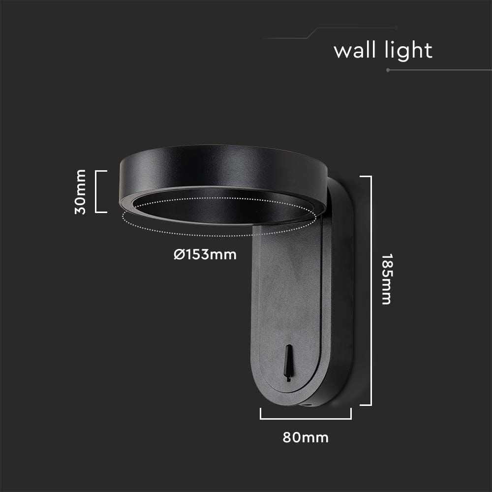 5W Lampa Ścienna LED / Barwa: 3000+4000K / Obudowa: Czarna