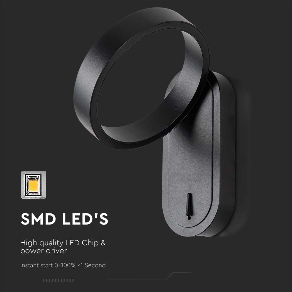 5W Lampa Ścienna LED / Barwa: 3000+4000K / Obudowa: Czarna