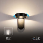 5W Lampa Ścienna LED / Barwa: 3000+4000K / Obudowa: Czarna